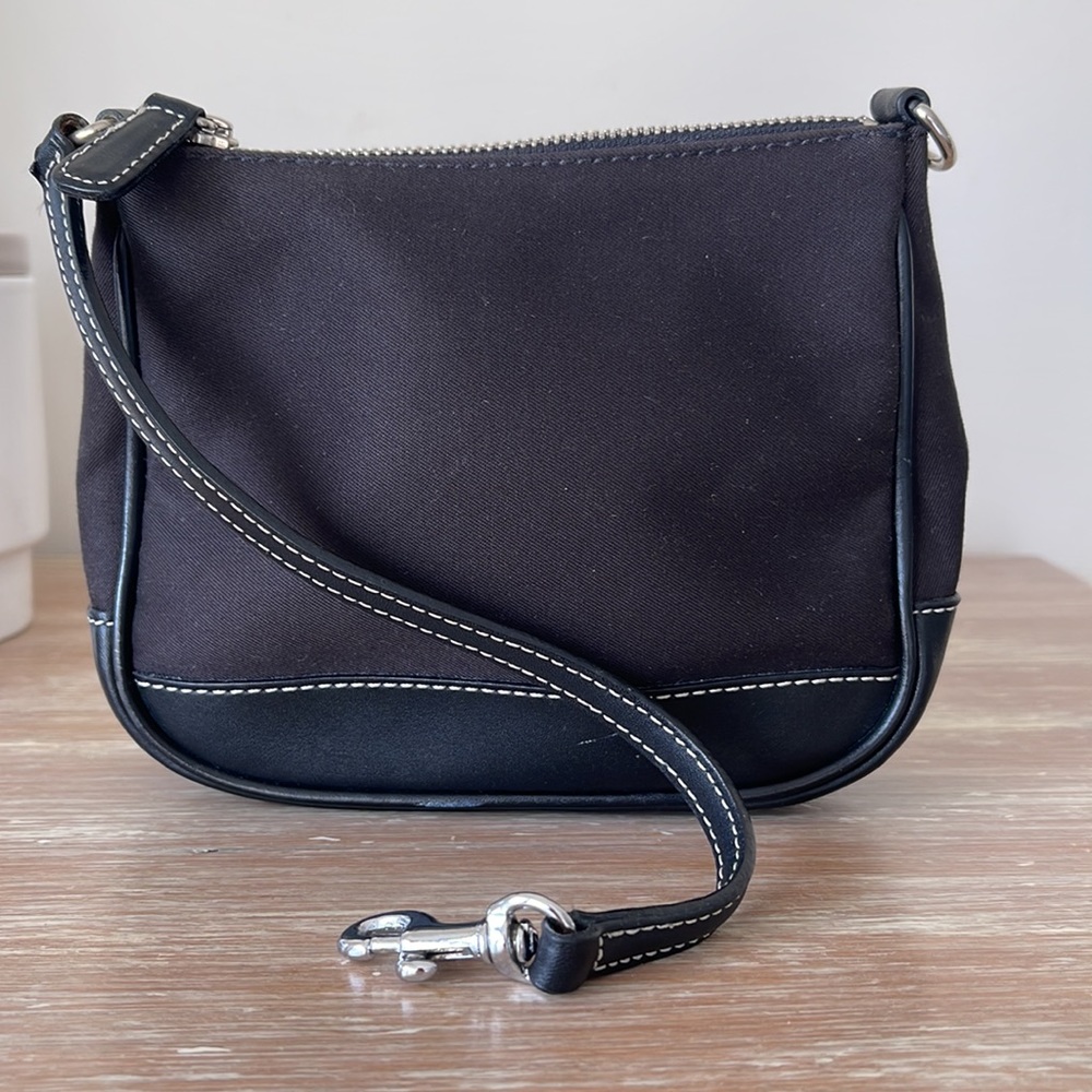COACH VINTAGE Peach Leather / Canvas Mini Bag